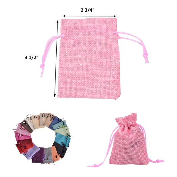 Pure Color Linen Drawstring Bag Multiple Sizes - Pure Color Linen Drawstring Bag Multiple Sizes - Image 1 of 11