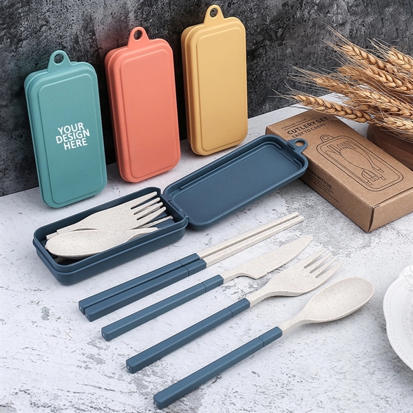 Biodegradable Wheat Straw Flatware Set - Biodegradable Wheat Straw Flatware Set - Image 0 of 4