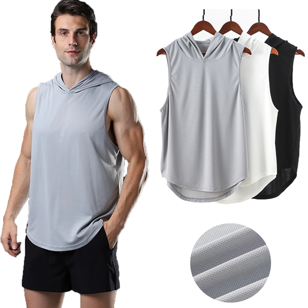 Men'S Workout Tank Top Gym Sleeveless Hoodie - Men'S Workout Tank Top Gym Sleeveless Hoodie - Image 0 of 4