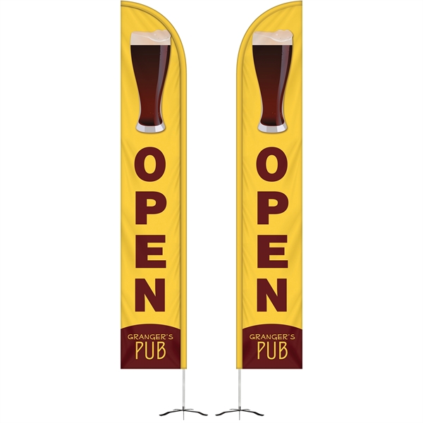 12' Double Sided Half Drop Banner w/ Premium Hardware & Base - 12' Double Sided Half Drop Banner w/ Premium Hardware & Base - Image 0 of 15