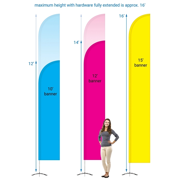 12' Double Sided Half Drop Banner w/ Premium Hardware & Base - 12' Double Sided Half Drop Banner w/ Premium Hardware & Base - Image 8 of 15