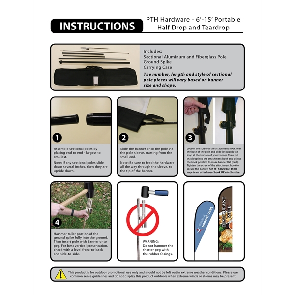 12' Double Sided Half Drop Banner w/ Premium Hardware & Base - 12' Double Sided Half Drop Banner w/ Premium Hardware & Base - Image 14 of 15