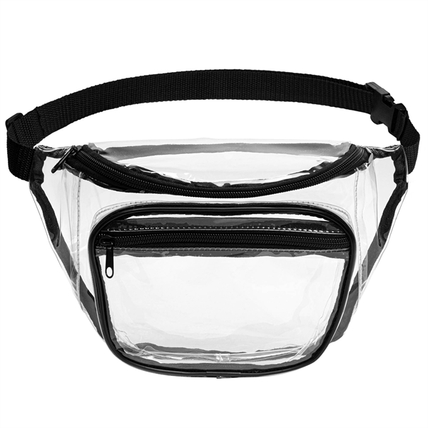 Clear PVC Fanny Pack with Dual Pockets - Large - Clear PVC Fanny Pack with Dual Pockets - Large - Image 2 of 8