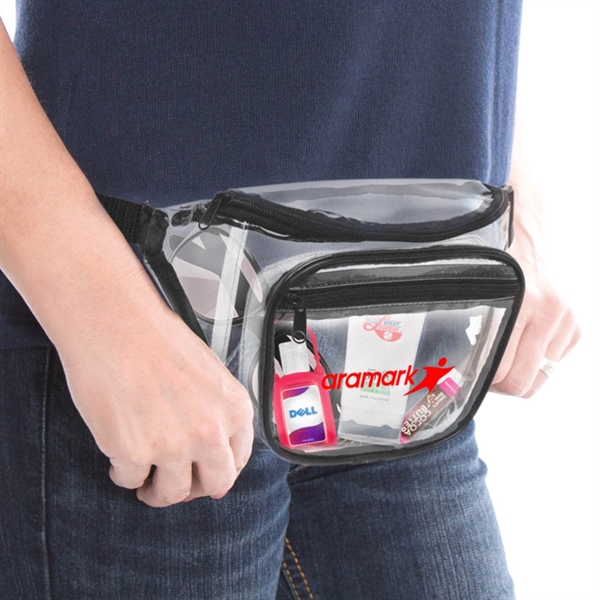 Clear PVC Fanny Pack with Dual Pockets - Large - Clear PVC Fanny Pack with Dual Pockets - Large - Image 1 of 8