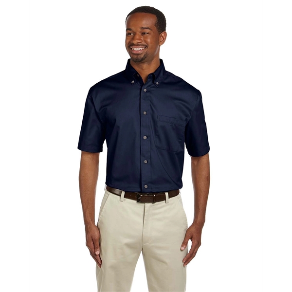 Harriton Men's Easy Blend™ Short-Sleeve Twill Shirt with ... - Harriton Men's Easy Blend™ Short-Sleeve Twill Shirt with ... - Image 0 of 46