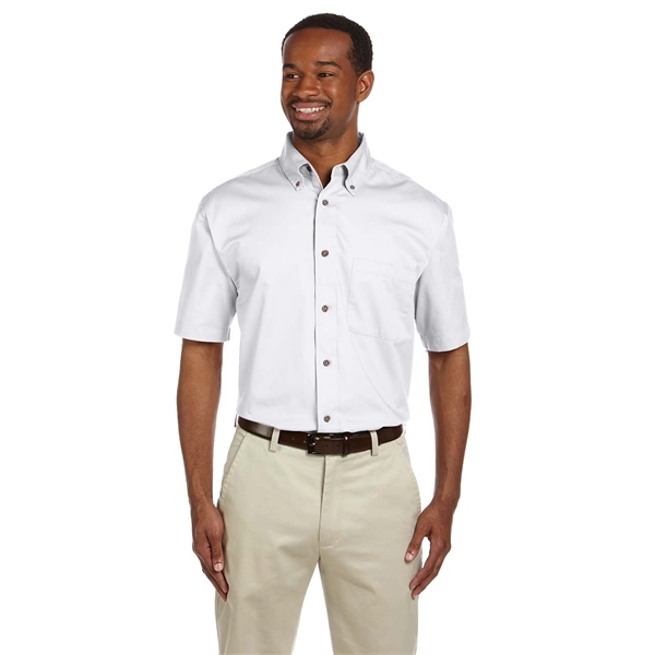 Harriton Men's Easy Blend™ Short-Sleeve Twill Shirt with ... - Harriton Men's Easy Blend™ Short-Sleeve Twill Shirt with ... - Image 3 of 46