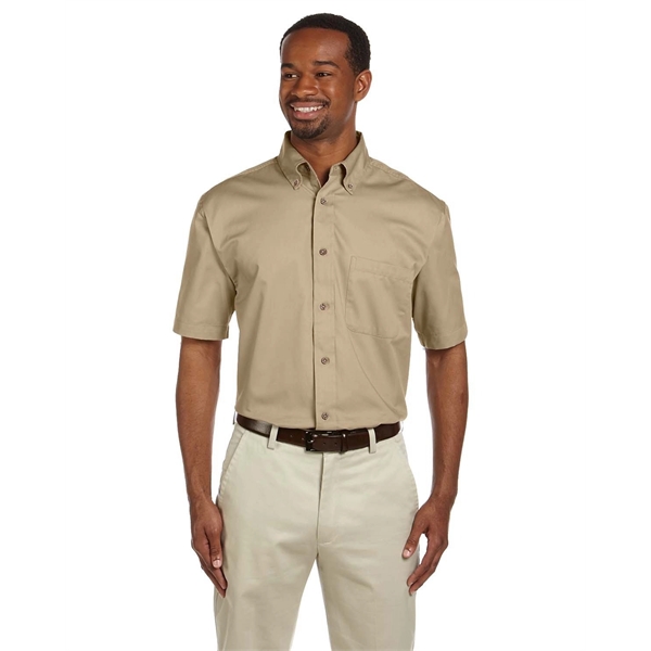 Harriton Men's Easy Blend™ Short-Sleeve Twill Shirt with ... - Harriton Men's Easy Blend™ Short-Sleeve Twill Shirt with ... - Image 12 of 46