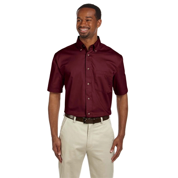 Harriton Men's Easy Blend™ Short-Sleeve Twill Shirt with ... - Harriton Men's Easy Blend™ Short-Sleeve Twill Shirt with ... - Image 15 of 46