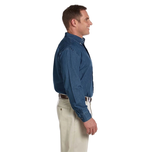 Harriton Men's Long-Sleeve Denim Shirt - Harriton Men's Long-Sleeve Denim Shirt - Image 1 of 23
