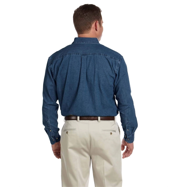 Harriton Men's Long-Sleeve Denim Shirt - Harriton Men's Long-Sleeve Denim Shirt - Image 2 of 23