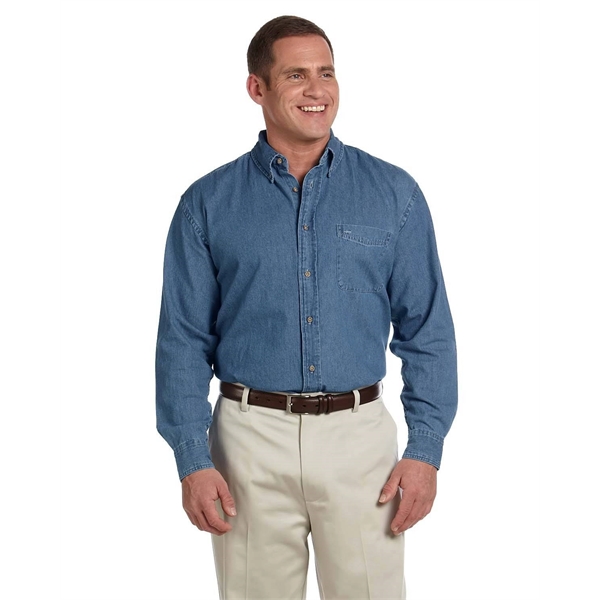 Harriton Men's Long-Sleeve Denim Shirt - Harriton Men's Long-Sleeve Denim Shirt - Image 3 of 23