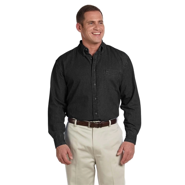 Harriton Men's Long-Sleeve Denim Shirt - Harriton Men's Long-Sleeve Denim Shirt - Image 6 of 23