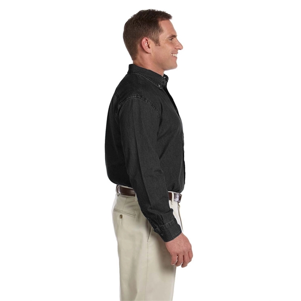 Harriton Men's Long-Sleeve Denim Shirt - Harriton Men's Long-Sleeve Denim Shirt - Image 7 of 23