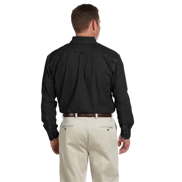 Harriton Men's Long-Sleeve Denim Shirt - Harriton Men's Long-Sleeve Denim Shirt - Image 8 of 23