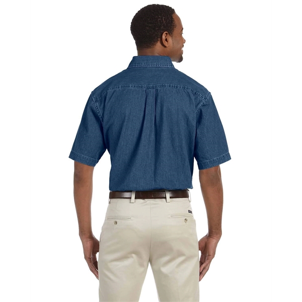 Harriton Men's Short-Sleeve Denim Shirt - Harriton Men's Short-Sleeve Denim Shirt - Image 2 of 15