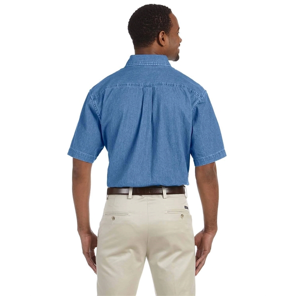 Harriton Men's Short-Sleeve Denim Shirt - Harriton Men's Short-Sleeve Denim Shirt - Image 5 of 15