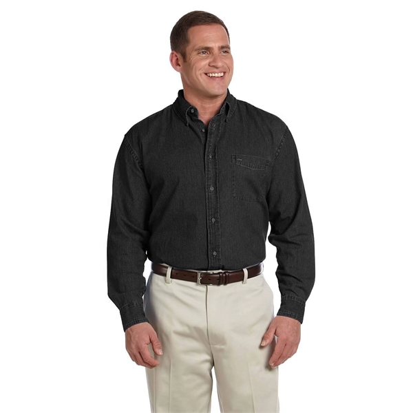 Harriton Men's Tall Long-Sleeve Denim Shirt - Harriton Men's Tall Long-Sleeve Denim Shirt - Image 5 of 22