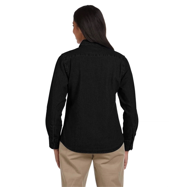 Harriton Ladies' Long-Sleeve Denim Shirt - Harriton Ladies' Long-Sleeve Denim Shirt - Image 8 of 23