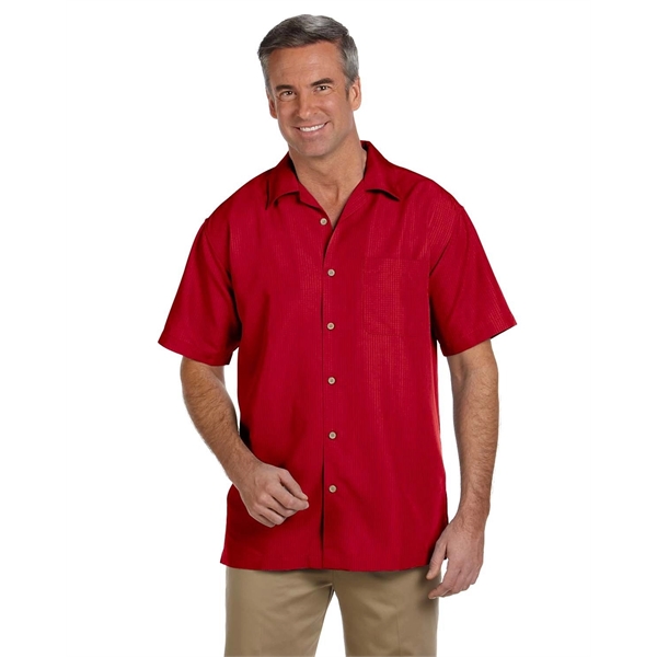Harriton Men's Barbados Textured Camp Shirt - Harriton Men's Barbados Textured Camp Shirt - Image 3 of 79