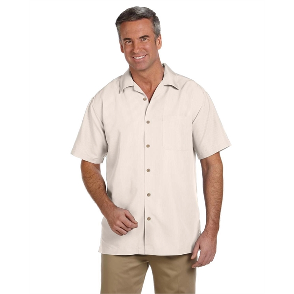 Harriton Men's Barbados Textured Camp Shirt - Harriton Men's Barbados Textured Camp Shirt - Image 6 of 79