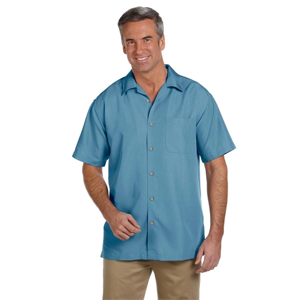 Harriton Men's Barbados Textured Camp Shirt - Harriton Men's Barbados Textured Camp Shirt - Image 24 of 79