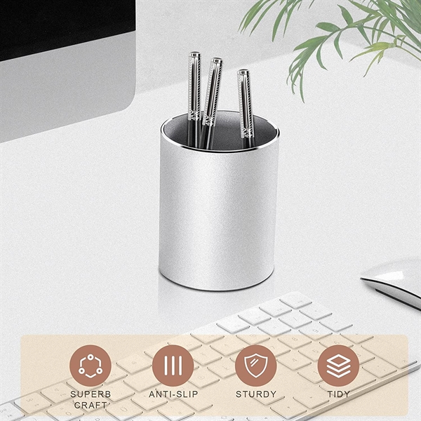 Round Aluminum Desktop Organizer - Round Aluminum Desktop Organizer - Image 3 of 4