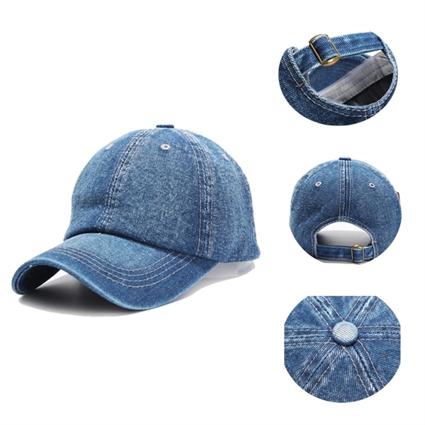 Distressed Denim Dad Hat - Distressed Denim Dad Hat - Image 0 of 2