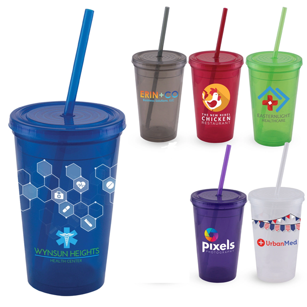 Explore - ColorJet - 16 Oz. Double Wall Tumbler Cup - Explore - ColorJet - 16 Oz. Double Wall Tumbler Cup - Image 0 of 12