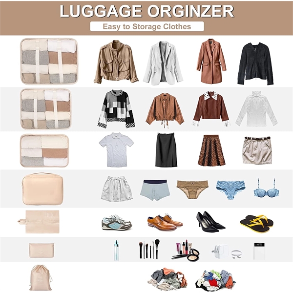 Lightweight Travel Packing Cubes 7 Set For Suitcases - Lightweight Travel Packing Cubes 7 Set For Suitcases - Image 7 of 11