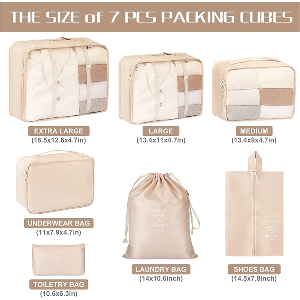 Lightweight Travel Packing Cubes 7 Set For Suitcases - Lightweight Travel Packing Cubes 7 Set For Suitcases - Image 11 of 11