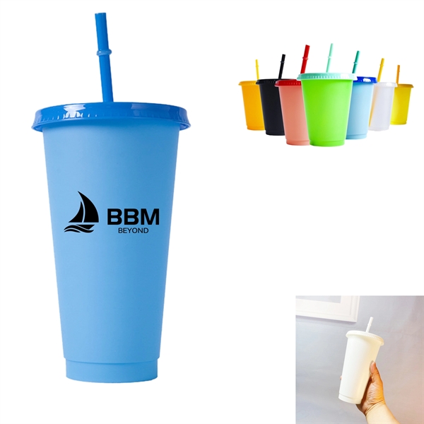 Reusable Color Changing Cup Plastic Tumblers With Lids - Reusable Color Changing Cup Plastic Tumblers With Lids - Image 0 of 1