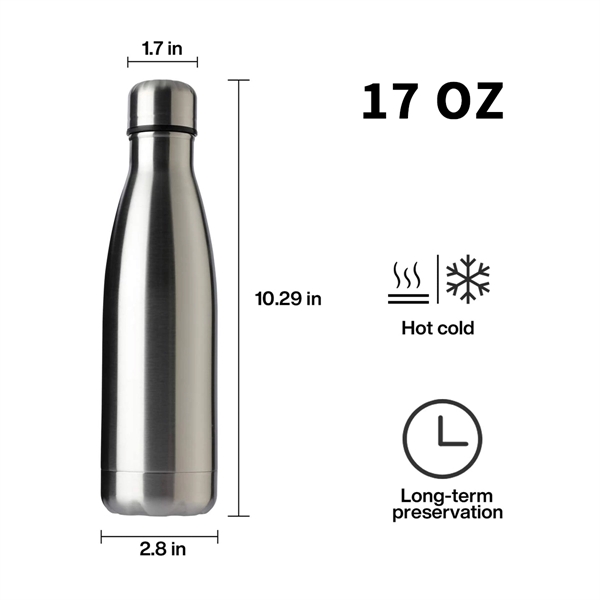MOQ 50 17oz Vacuum Insulated Stainless Steel Water Bottle - MOQ 50 17oz Vacuum Insulated Stainless Steel Water Bottle - Image 2 of 2