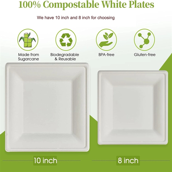 Biodegradable Disposable Square Plates - Biodegradable Disposable Square Plates - Image 0 of 2