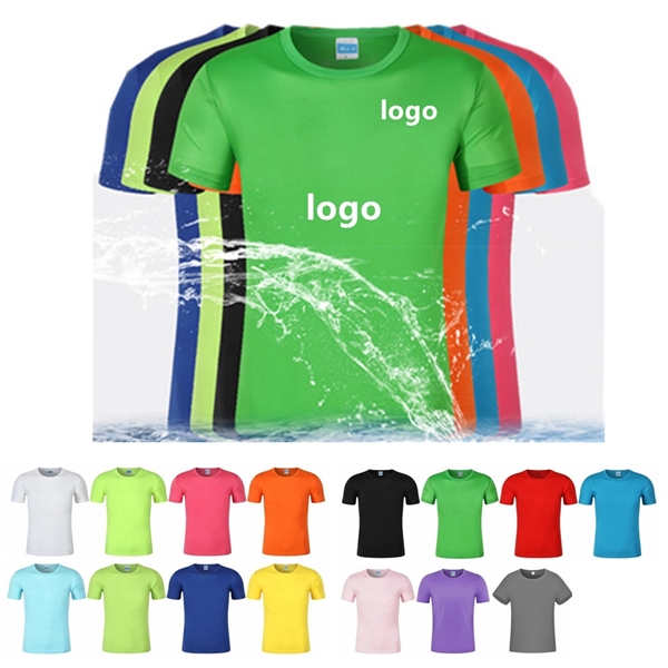 Muticolor Oversized Quick Drying Crew Neck Sports T-Shirt - Muticolor Oversized Quick Drying Crew Neck Sports T-Shirt - Image 0 of 5