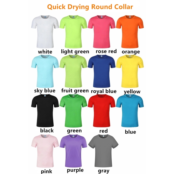 Muticolor Oversized Quick Drying Crew Neck Sports T-Shirt - Muticolor Oversized Quick Drying Crew Neck Sports T-Shirt - Image 1 of 5