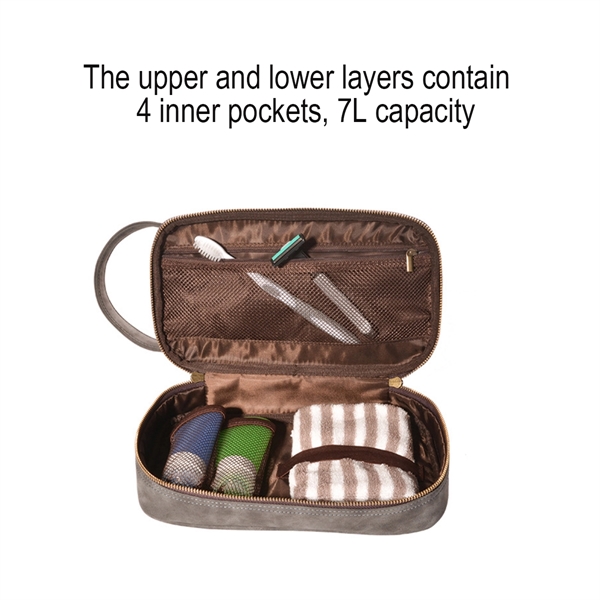 Classic Leather Toiletry Bag And Dopp Kit For Men - Classic Leather Toiletry Bag And Dopp Kit For Men - Image 1 of 3