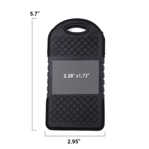 Popular USA made 4000 mAH Solar Power Bank with Carabiner - Popular USA made 4000 mAH Solar Power Bank with Carabiner - Image 2 of 2