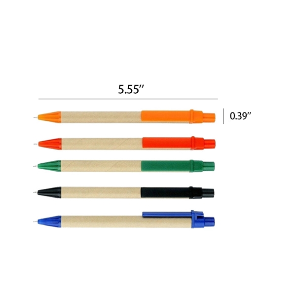 Eco-friendly Kraft Paper Ballpoint Pen with Colorful Trim - Eco-friendly Kraft Paper Ballpoint Pen with Colorful Trim - Image 2 of 2