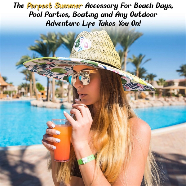 Lifeguard Beach Straw Hat - Lifeguard Beach Straw Hat - Image 1 of 2