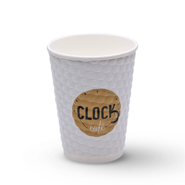 12 oz Insulated Paper Cups - Bubble Dot Embossed - Custom - 12 oz Insulated Paper Cups - Bubble Dot Embossed - Custom - Image 1 of 2