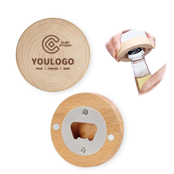 Wooden Coaster With Bottle Opener