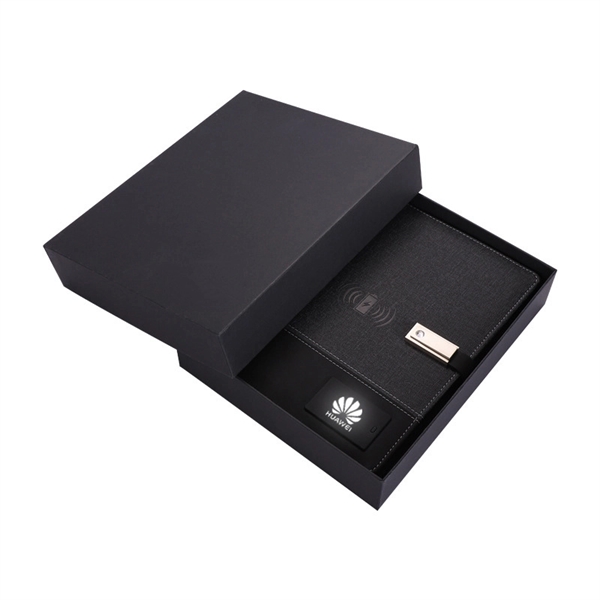 LED LOGO NoteBook with 8000mAh Power Bank USB Drive Gift Set - LED LOGO NoteBook with 8000mAh Power Bank USB Drive Gift Set - Image 0 of 5