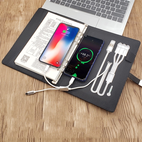 LED LOGO NoteBook with 8000mAh Power Bank USB Drive Gift Set - LED LOGO NoteBook with 8000mAh Power Bank USB Drive Gift Set - Image 2 of 5
