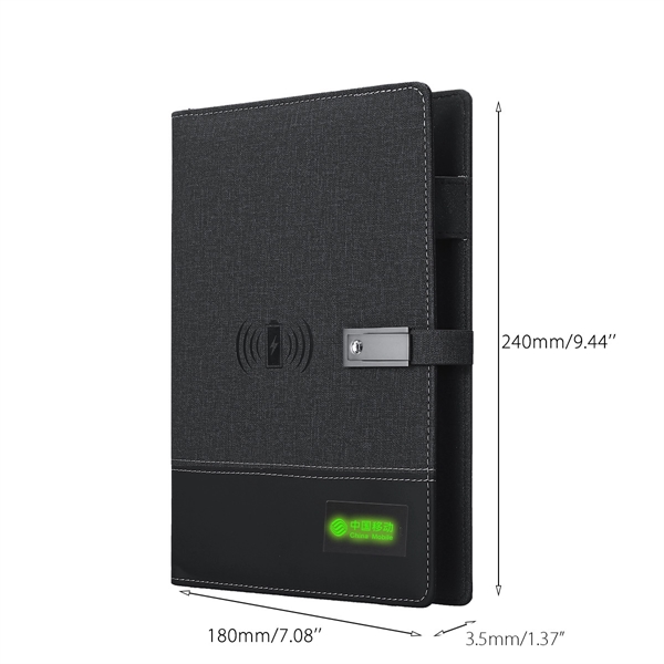 LED LOGO NoteBook with 8000mAh Power Bank USB Drive Gift Set - LED LOGO NoteBook with 8000mAh Power Bank USB Drive Gift Set - Image 5 of 5