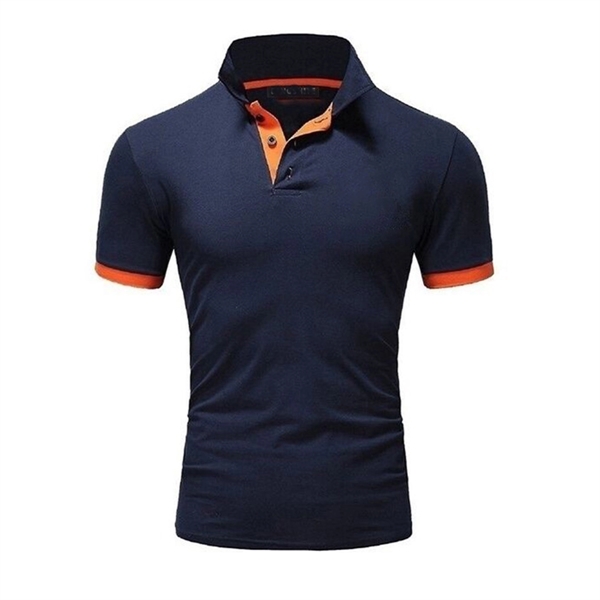 Men's Solid Slim Fit Short Sleeve Buttoned Polo Shirt - Men's Solid Slim Fit Short Sleeve Buttoned Polo Shirt - Image 3 of 5