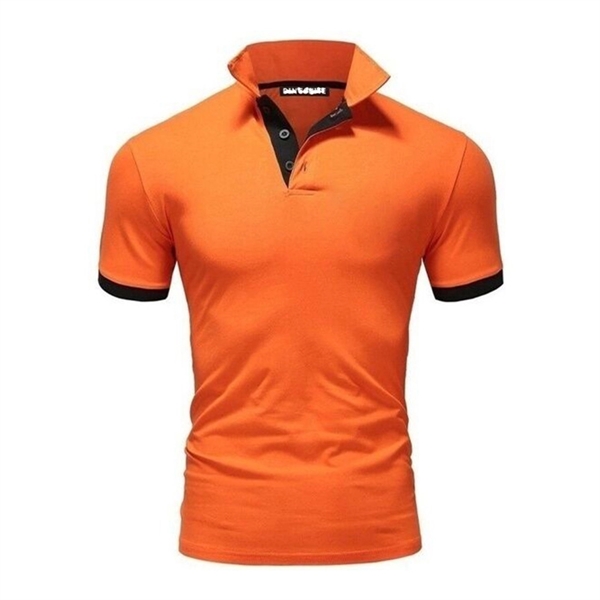 Men's Solid Slim Fit Short Sleeve Buttoned Polo Shirt - Men's Solid Slim Fit Short Sleeve Buttoned Polo Shirt - Image 5 of 5