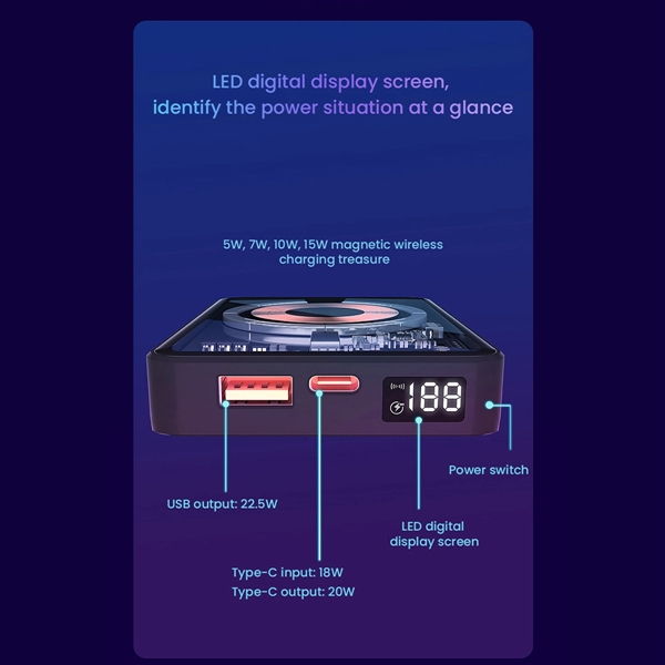 5000Mah Foldable Magnetic Wireless Power Bank - 5000Mah Foldable Magnetic Wireless Power Bank - Image 2 of 4