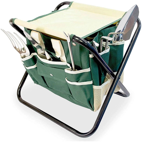 9 Piece Gardening Tools With Folding Stool - 9 Piece Gardening Tools With Folding Stool - Image 0 of 3