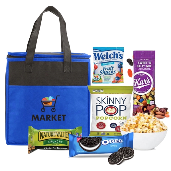 Insulated Grocery Tote with Snacks - Insulated Grocery Tote with Snacks - Image 1 of 6