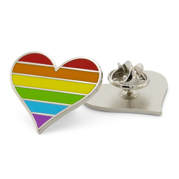 Rainbow Pride Heart Lapel Pin - Rainbow Pride Heart Lapel Pin - Image 0 of 1